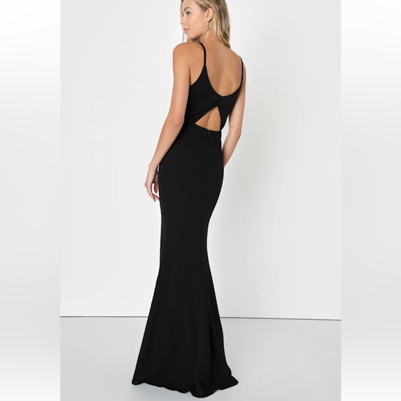 NWT Lulus Moment of Bliss Black Mermaid Maxi Dress S - Picture 2 of 8